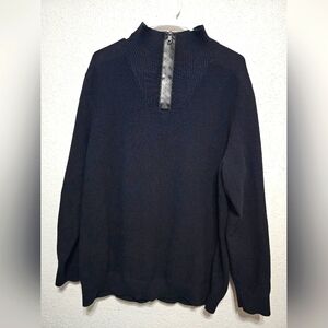 Alfani men's 1/4 zip black pullover knit sweater Size XL